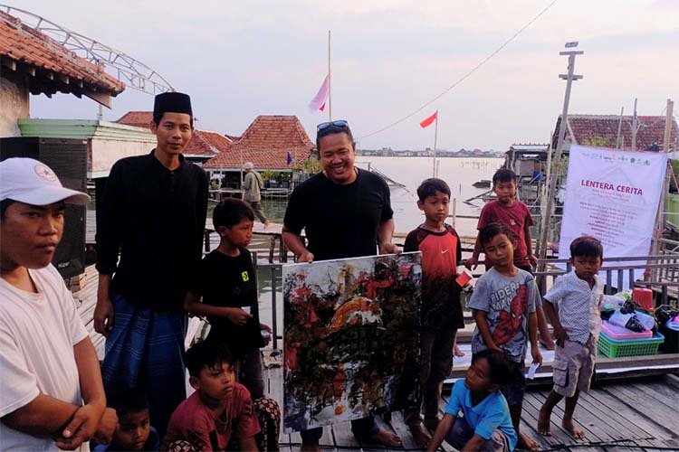 lukisan masjid tenggelam timbulsloko