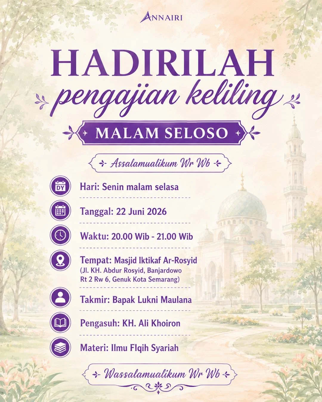 pengajian keliling malam seloso